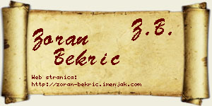 Zoran Bekrić vizit kartica